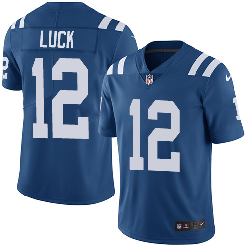 Nike Colts #12 Andrew Luck Royal Blue Team Color Men's Stitched NFL Vapor Untouchable Limited Jersey - Click Image to Close